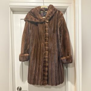 Custom Made Female Hooded Mink Coat